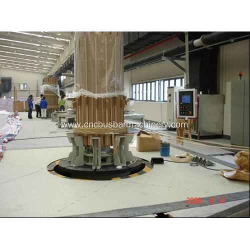 Vertical winding machine with mandrel